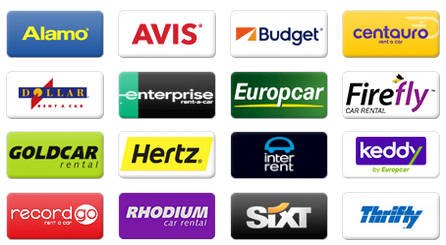 Logá požičovní áut na letisku Alicante: Alamo, Avis, Budget, Centauro, Europcar, Goldcar, Hertz, Sixt, Record Go a ďalšie